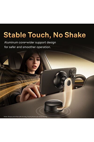Baseus PrimeTrip C02 Magnetic Car Mount: Dashboard/Windshield, Strong Suction, 360° Swivel.