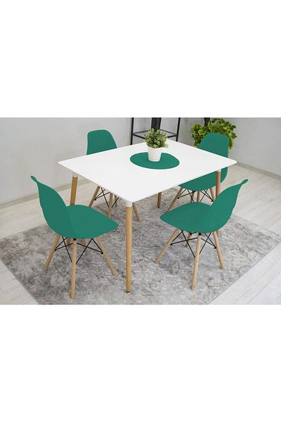 Mercaton Scaun în stil scandinav, Mercaton, Osaka, PP, lemn, verde, 46x54x81 cm