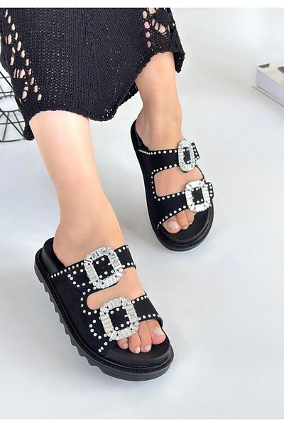 Zerenyus Papuci Juana Black Nubuck Stone
