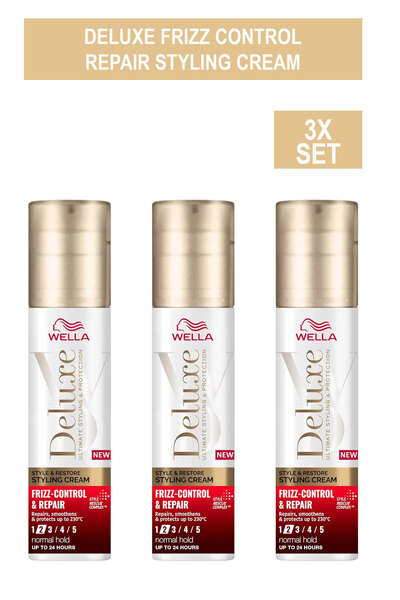 Wella Deluxe Frizz Control & Repair Styling Cream – Repairs, Smoothens – 100ml x3