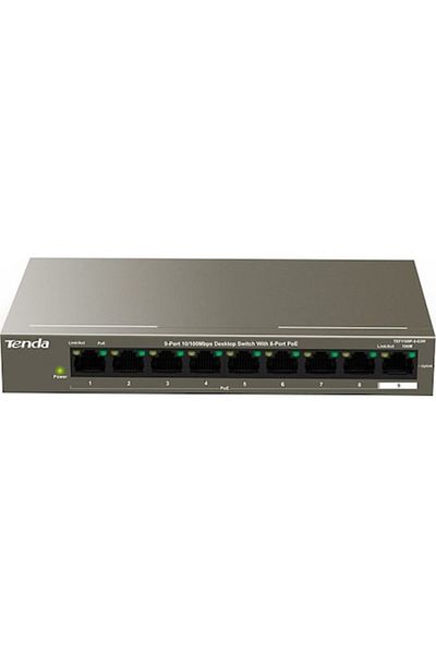 Tenda Switch PoE TEF1109P-8-63W, 8 Porturi PoE 10/100Mbps