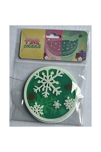 Camy Suport de Crăciun cu model de fulg de zăpadă, PVC, diametru 10 cm, verde