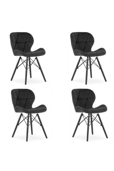 Mercaton Set 4 scaune stil scandinav, Mercaton, Lago Velvet, catifea, lemn, n...