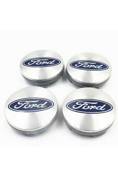 GREY Set 4 capace de jantă 54mm argintii/gri, Ford Focus/Mondeo/Kuga, pentru jante din aliaj