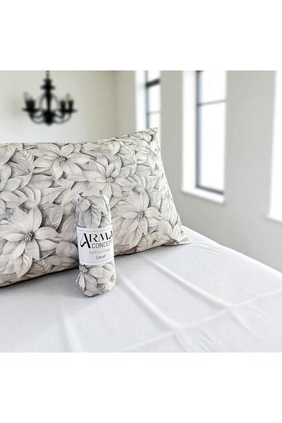 Arma Concept Single Flower Pattern Ranforce Fabric Fitted Elastic Sheet & 1 Pillow Case