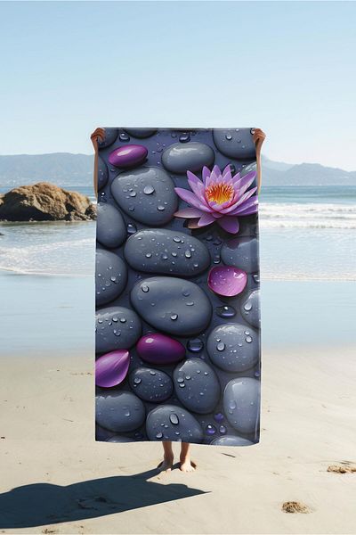Doruklar Home Collection Modern Patterned Digital Printing Beach Sea Towel Peshtamal 80X160 cm Brs051
