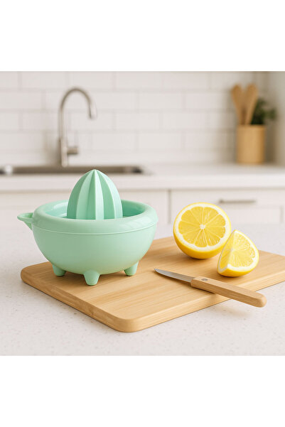 SİHİRLİ AYAKLAR Pastel Color Sturdy Plastic Lemon and Citrus Juicer Orange Squeezer 12X12Cm