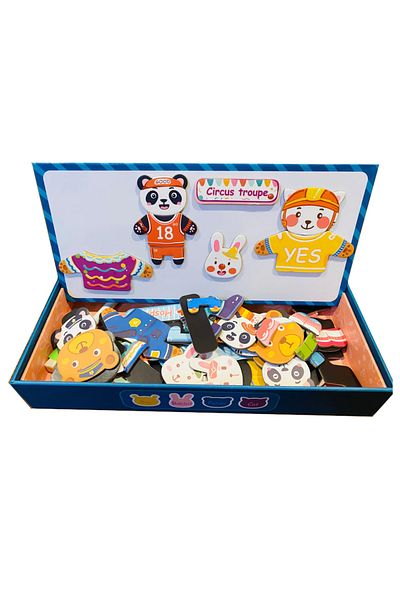 sallma Magnetic puzzle, dress up the animal family, 52 pieces