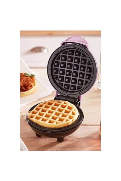 FOXMAG24 Mini waffle maker, electric, with non-stick cooking surface, 350W power, with mains charging, red