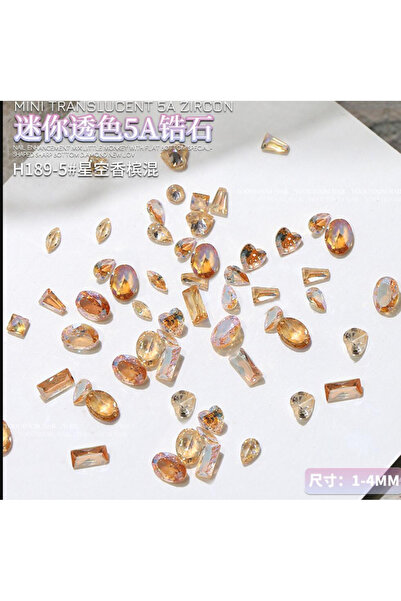 Choice Champagne 50Pcs/Bag 5A Mini Zircon Nail Art Charms Sparkle Mix Shapes ...