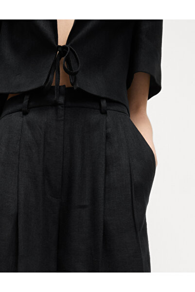 Marks & Spencer Keten Twill Wide Leg Pantolon
