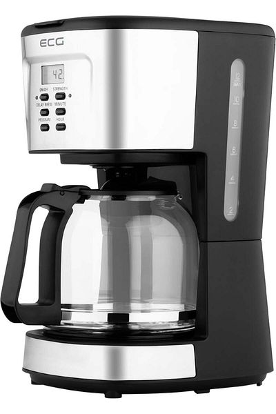 ECG Aparat de cafea KP 2125 Supreme, 900 W, 1,5 L, 12 cești, LCD, bol din sticlă