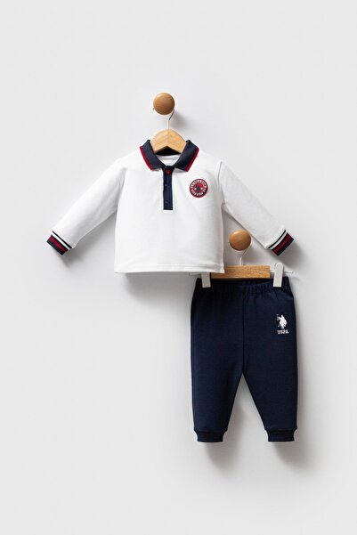U.S. Polo Assn. مجموعة ملابس علوية وسفلية للأطفال الصغار بياقة بولو