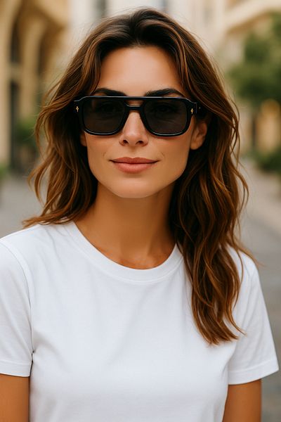 Eyesofia Julia Unisex Black Sunglasses