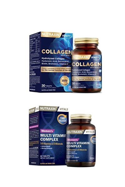 Nutraxin Kolajen Takviyesi 1050 Mg 30 Tablet + 14 Vitamin 8 Mineral Içerikli ...