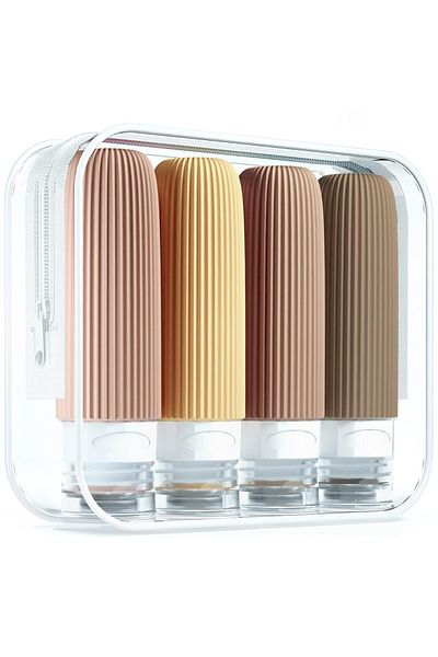 Choice 4PCS A Travel Bottles for Toiletries, Approved 3oz Travel Size Containers BPA Free Leak Proof Refill
