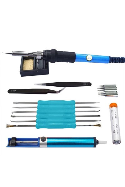 Dali SMD or small hole soldering kit, 18 pieces, textile storage case, 60W, 230V, 5 tips, M