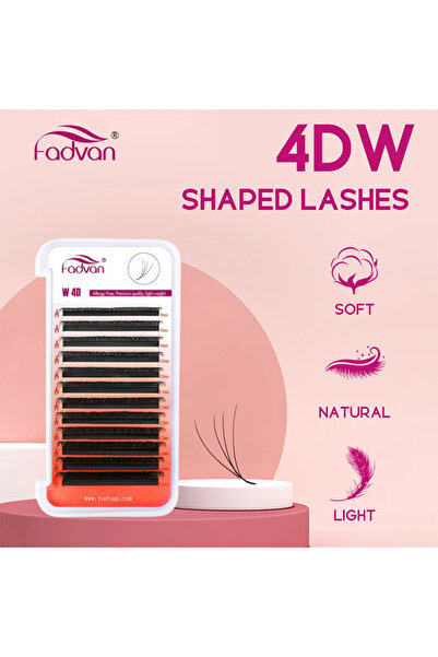 Choice1 رموش صناعية مجعدة على شكل حرف W مقاس 8 مم من FADVAN 4D، رموش صناعية مجعدة على شكل حرف W مقاس 8 مم، مراوح حجم جاهزة، لون ناعم متدرج من المنك، سهلة التركيب