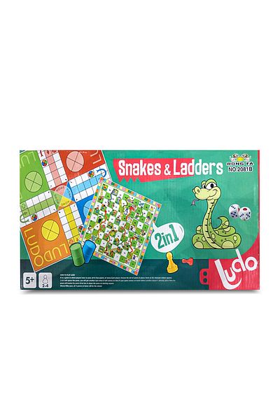 Rong Fa 2 in 1 Snakes & Ladders + Ludo