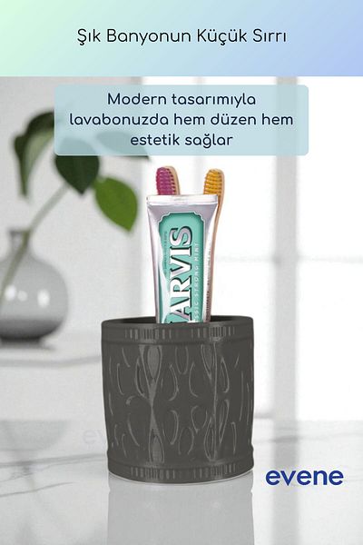 Evene Θήκη οδοντόβουρτσας Βάση οδοντόβουρτσας Βάση οδοντόβουρτσας Σκούρο γκρι Χρώμα Μοντέλο 76