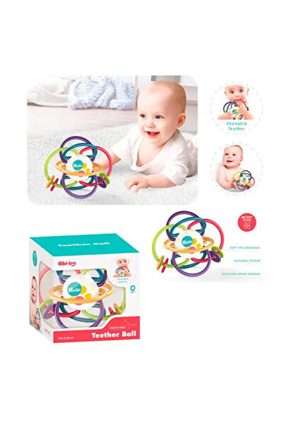 sallma Jucarie pentru dentitie in forma de mingie, zornaitoare, motrica, 0 luni+