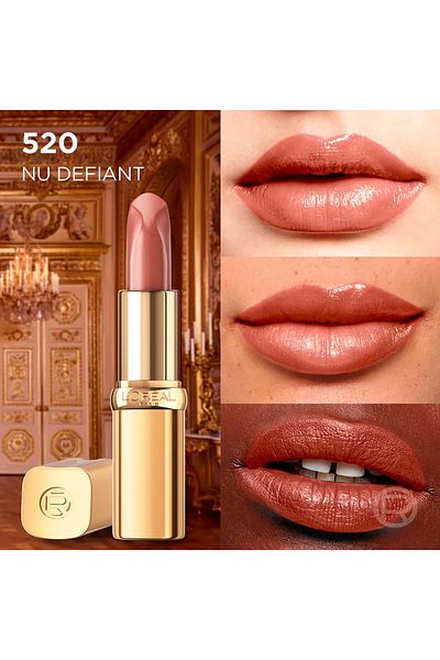 L'Oreal Paris Ruj cu textura cremoasa si culoare intensa, COLOR RICHE, 520 nu defiant, 4.54 g