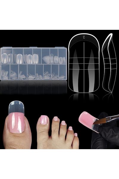 Choice Clear 150PCS Toenails Foot Armor Mold,15 Size Polyethylene Gel Toenails Extension, Reusable Full Cov