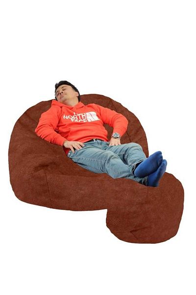 Pufrelax Set Fotoliu King Size cu Otoman (suport picioare), Material Textil - Terra