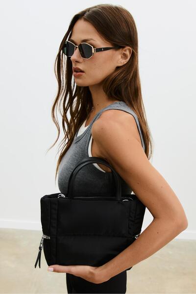 Stradivarius Quilted fabric crossbody bag