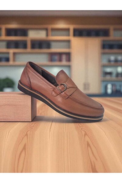 Voyager Men's Genuine Leather Classic Shoes with Thermo Sole Belt Detail