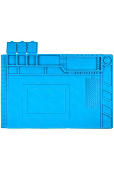 dalip Pernă termică pentru reparații electronice, până la 500°C, 45x30cm, silicon, albastră