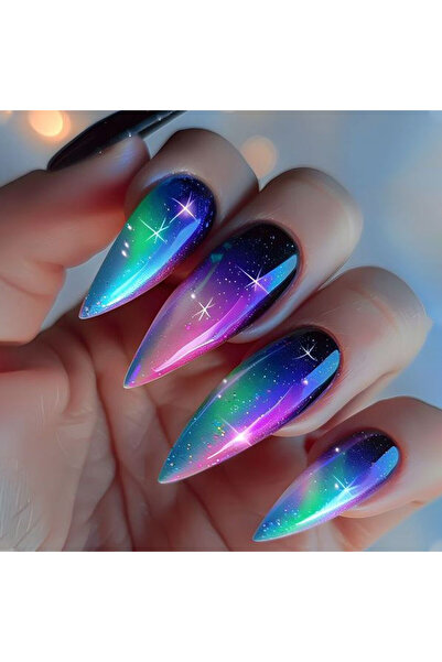 Choice 1591 24 قطعة/مجموعة أظافر صناعية متوسطة الطول بأطراف أظافر مربعة لامعة...