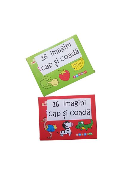 SARALMA Set of 2 x Puzzle cards, heads and tails association