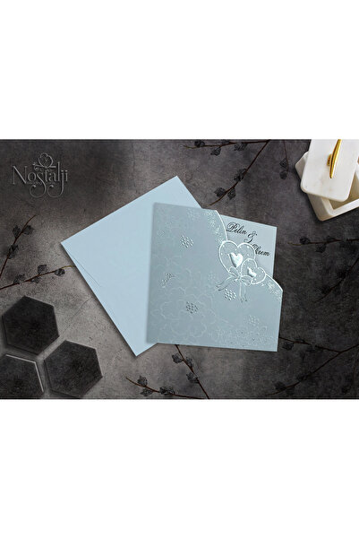 Cem Davetiye Düğün Nişan Nikah Kına Davetiyesi 3235 (100 ADET) Baskı Dahil
