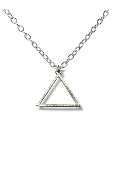 Herşey Nota Minimal Triangle Frame Necklace – Modern Geometric Unisex Accessory with 60cm Chain Product Description: