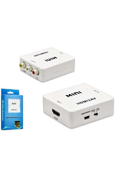 OEM محول فيديو عالي الدقة من هادرون HDX1281 HDMI (IN) إلى AV (OUT) أبيض