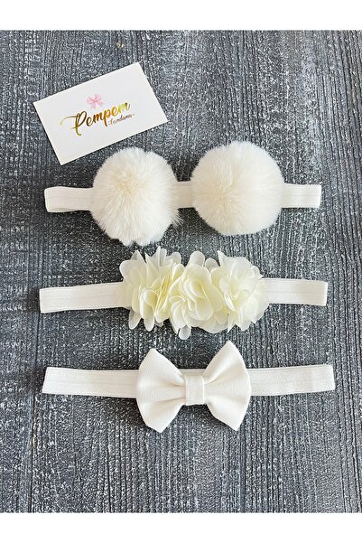 pempem bandana kız bebek ponpon bandana,keten fiyonk bandana. frida bandana 3...