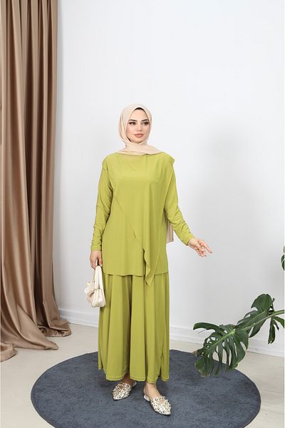 NİSUM MODA Sandy Suit with Cross Pants