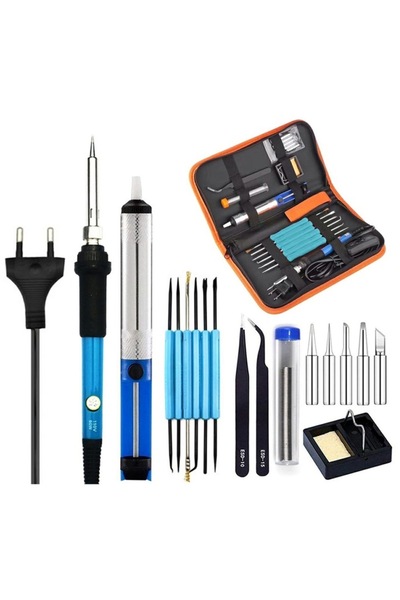 Dali SMD or small hole soldering kit, 18 pieces, textile storage case, 60W, 230V, 5 tips, M