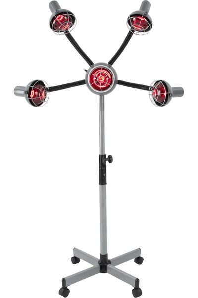 LA PERLA TECH مصباح تسخين بالأشعة تحت الحمراء بخمسة رؤوس، مجفف شعر محمول للأر...