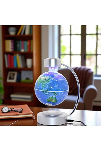 Kuzey Tacı Led Işıklı Mıknatıslı Ortada Dönen Dünya Küre Vip Dekoratif