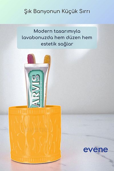 Evene Θήκη οδοντόβουρτσας Βάση οδοντόβουρτσας Βάση οδοντόβουρτσας Σκούρο κίτρινο χρώμα Μοντέλο 76