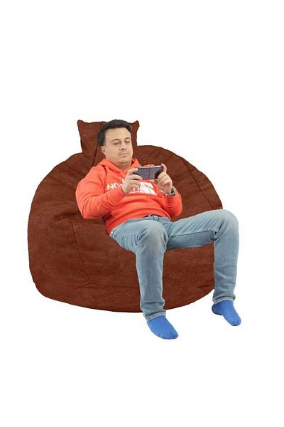 Pufrelax Set Fotoliu King Size cu Perna, Material Textil - Terra