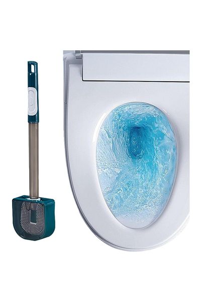 Flippy Perie de toaletă, rabatabilă, cu recipient pentru detergent, plastic+TPR, verde