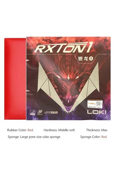 Choice مطاط تنس الطاولة الأصلي LOKI RXTON 1 باللون الأحمر، إسفنجة تنس الطاولة RXTON-1 للتحكم في الدوران الشامل