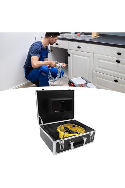 GÜMRÜK BEY F9119 9” Ekranlı 30 Metre Boru Muayene Kamerası 12.6V 1A Yılan Kamera Gider Endoskopu Taşıma Çantası