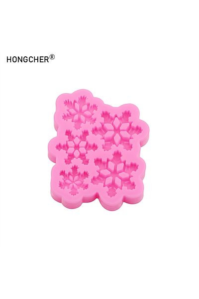 Choice Pink Size snowflake resin jewelry hole shoes decoration accessories drip mold DIY chocolate cake bak