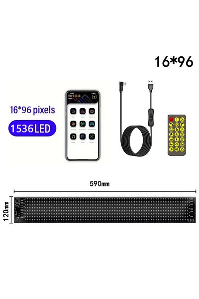 Choice 16x96 LED Programmable Flexible USB LED Sign Matrix Pixel Panel Scrolling Advertising Text Animation