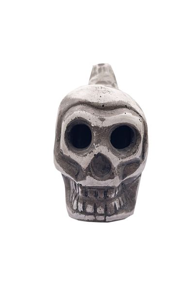 Choice Light Grey Aztec Skull Whistle, Creepy Loud Human Scream War Death Whistle, High Decibels Sounding A