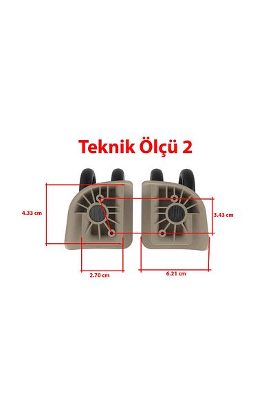 keo-plus Pp Suitcase Wheel Right and Left Cream Color